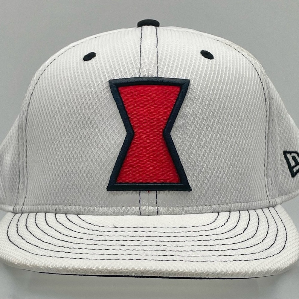 New Era White Snapback Hat with Red Center Emblem